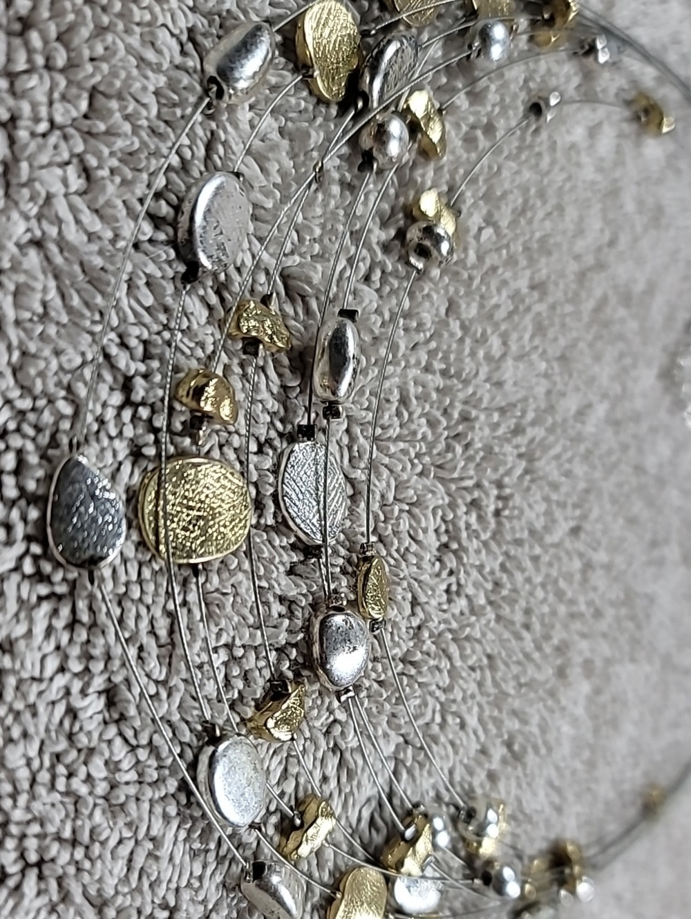 Lia Sophia "Skipping Stone" Two-Tone Gold and Silver Multi-Strand Necklace